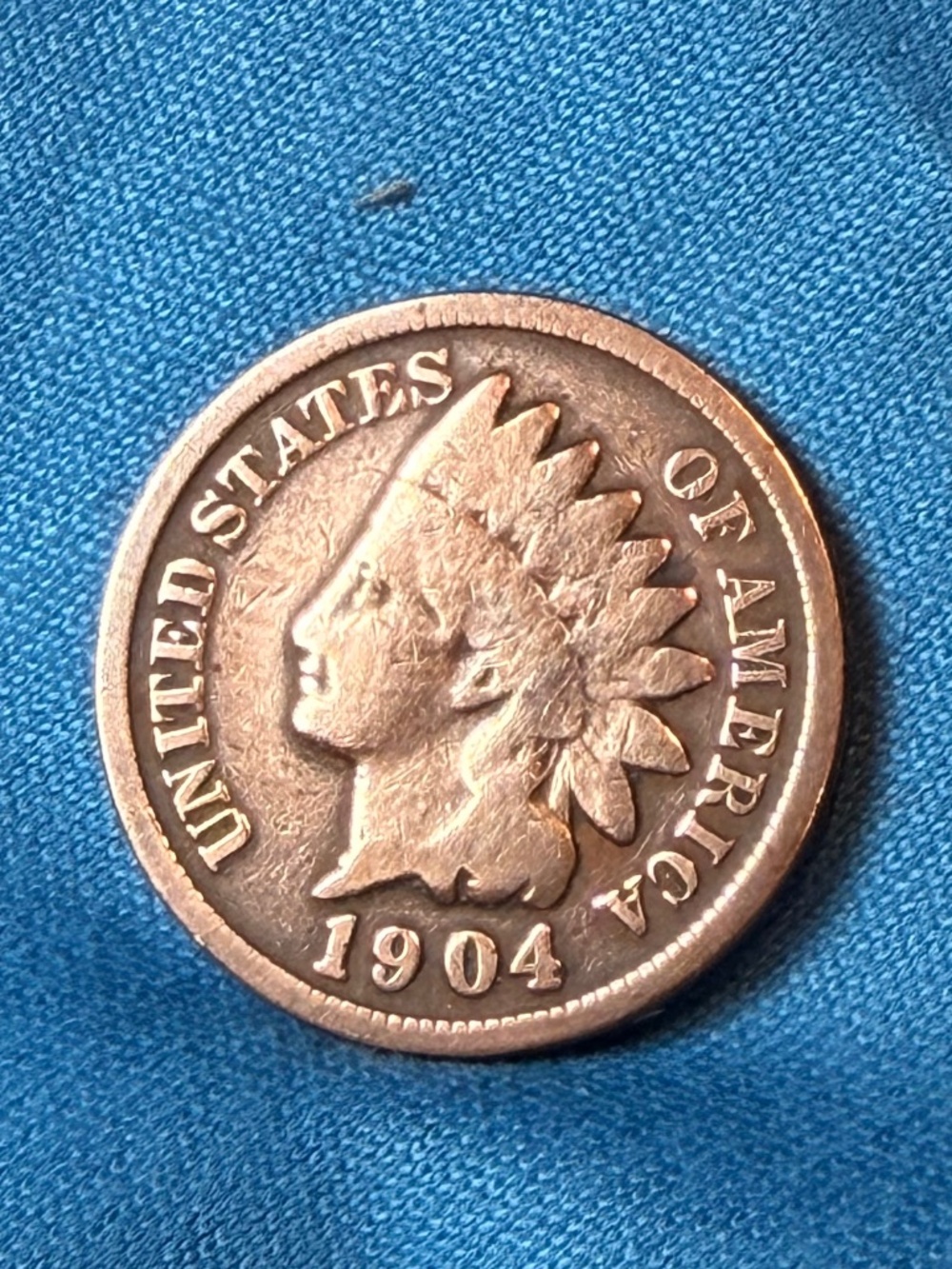 1904 Rare 121 Year Old Antique US Indian Head Liberty Penny Cent Collection Coin